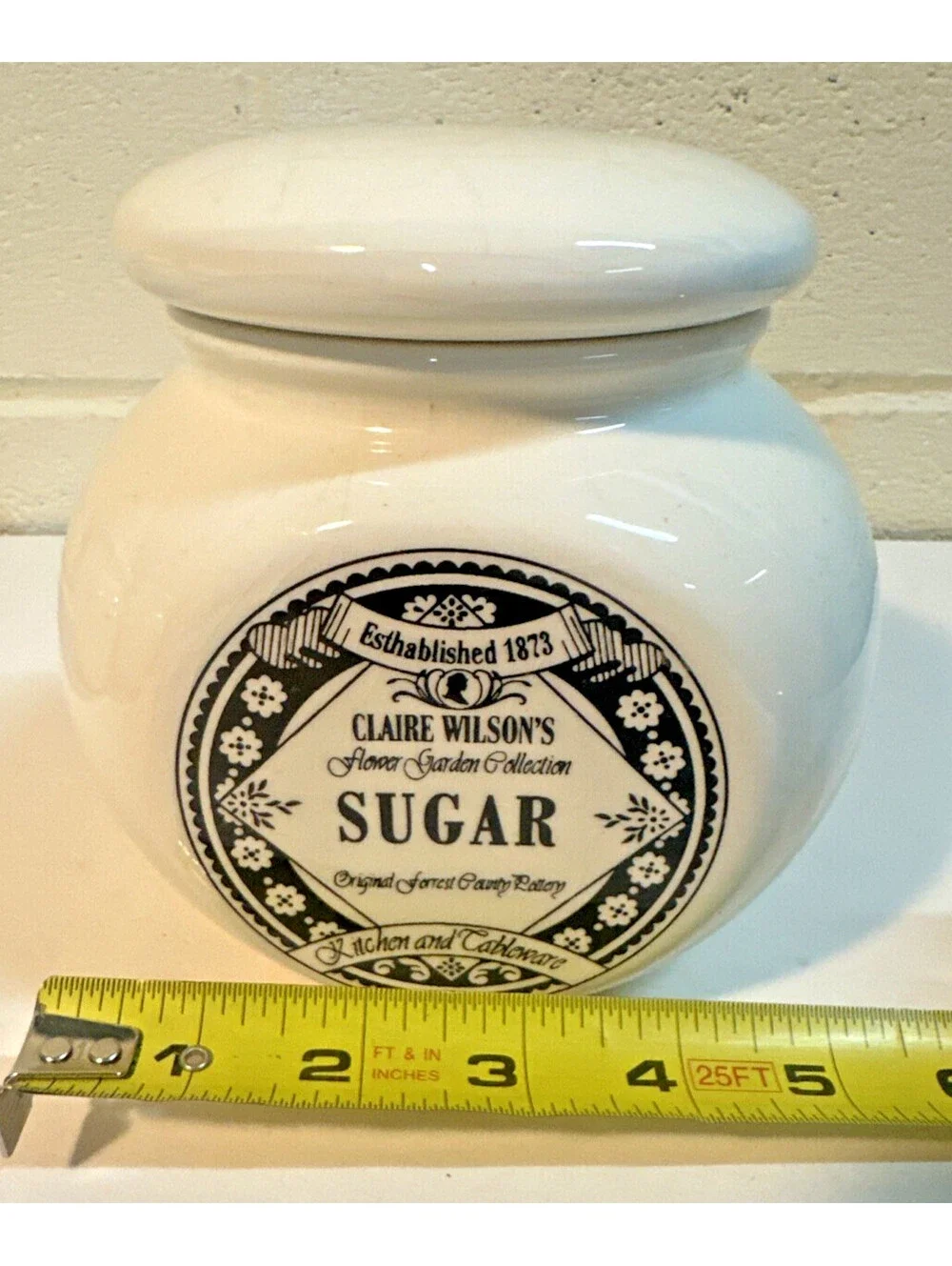 Claire Wilson Sugar Jar Flower Garden Collection Farmhouse Decor EUC